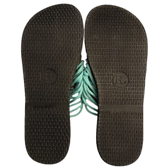Plaka Oceanside Flip Flop Sandal Size 8 Turquoise Brown NWT - Picture 8 of 8